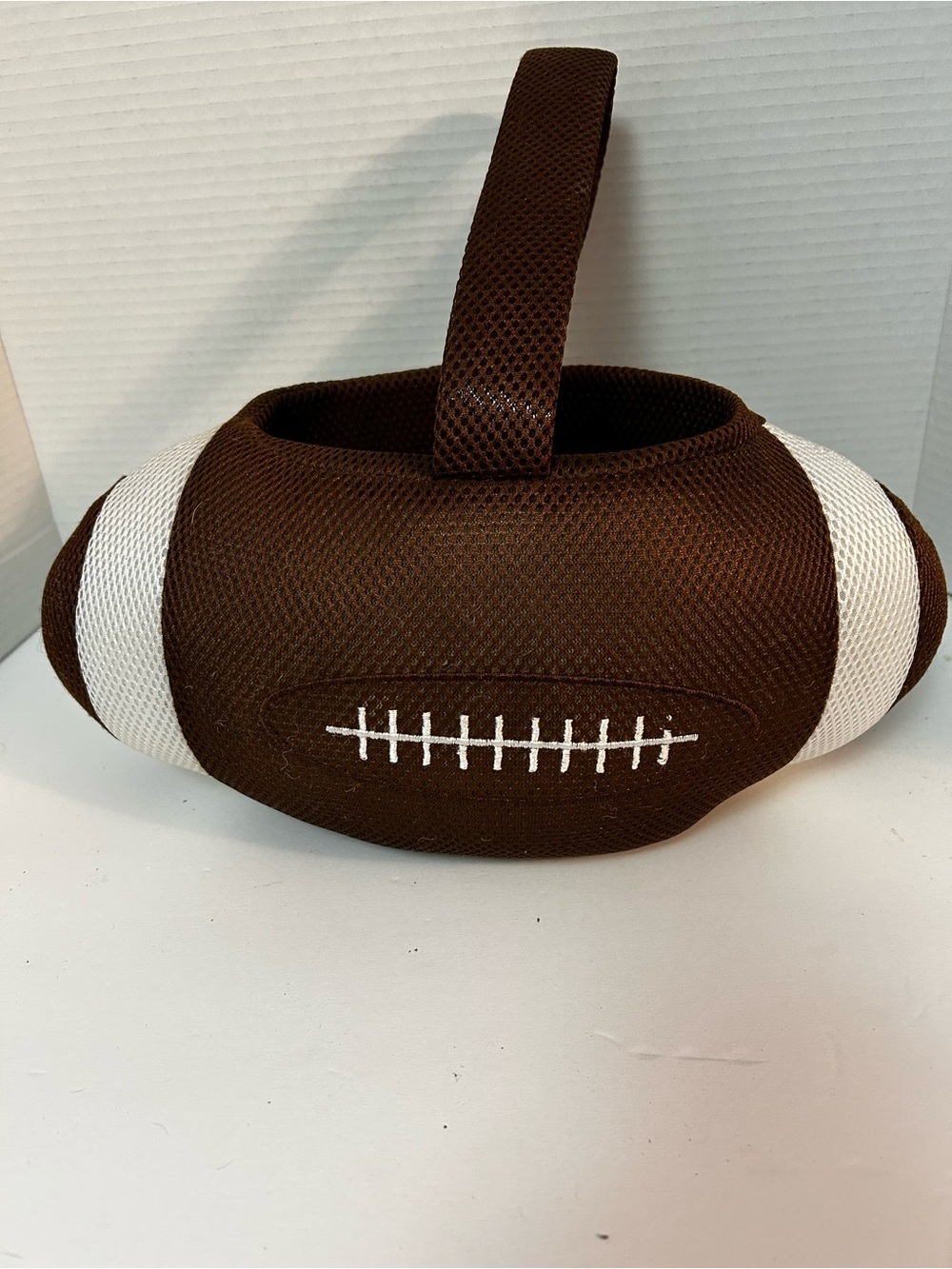 Brown Football-Style Men's Bag with Handle with opening
